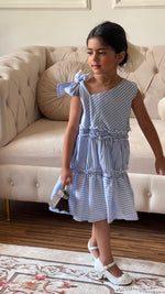 Load image into Gallery viewer, Blue bow dress
