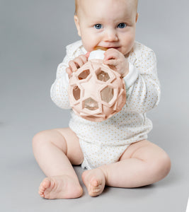 Glass Bottle with Star Ball Cover Pink