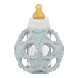 Glass Bottle with Star Ball Cover Blue