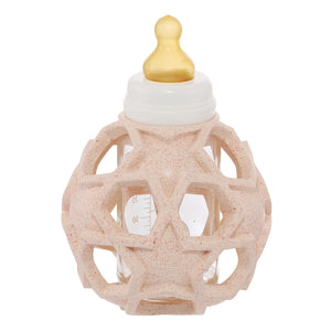 Glass Bottle with Star Ball Cover Pink